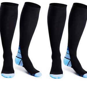 Sokids Compression Socks For Women & Men 2 Pairs-Long Knee Flight Socks For Women-Compression Stockings For Men & Women For Sports, Flight, Nurses, Maternity & Pregnancy (Medium/Large}